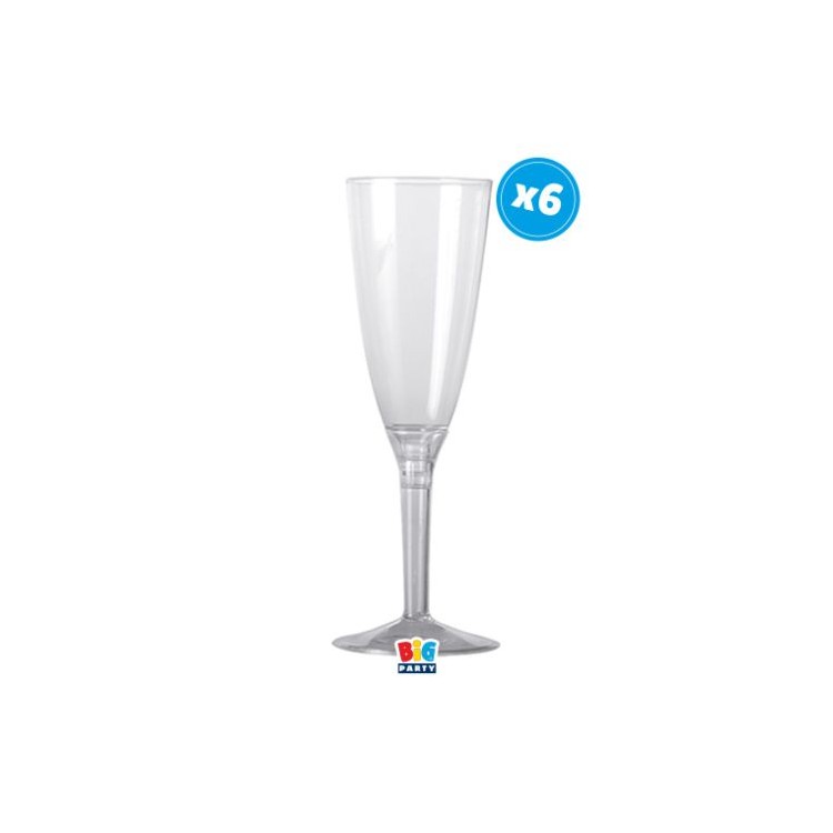 Flute Trasparente  130 cc H 18 cm  Pz 6BIG PARTY