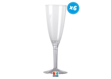 Flute Trasparente  130 cc H 18 cm  Pz 6BIG PARTY