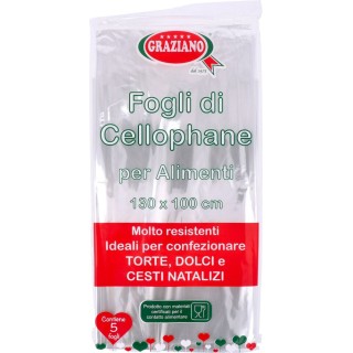 FOGLI CELLOPHANE TRASPARENTI 5 PZ 130 x 100 cm