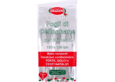 FOGLI CELLOPHANE TRASPARENTI 5 PZ 130 x 100 cm