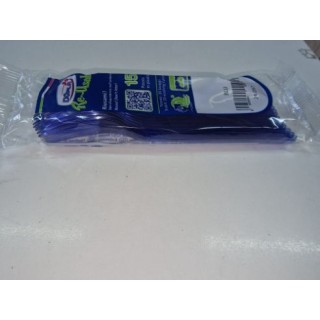 Forchetta  colore BLU in plastica RE-USABLE conf. da 15 pz  dimensione 18 cm