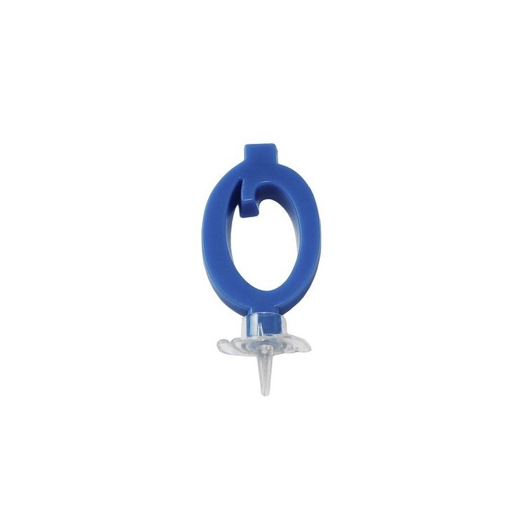 Candelina di cera  Mini numero 0 di colore Blù  pz 1