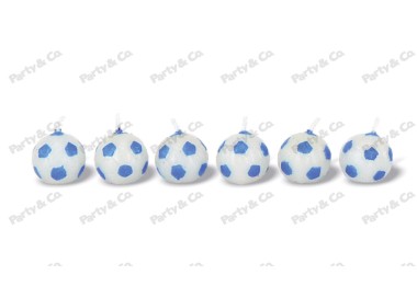 Candelina di cera a forma di pallone 2,2 Cm  di colore Bianco e Celeste    pz 6