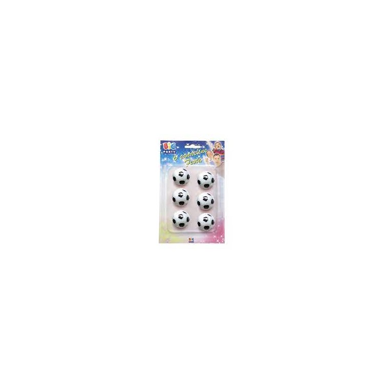 Candelina di cera a forma di pallone 2,2 Cm  di colore Bianco e Nero    pz 6