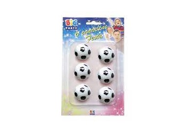 Candelina di cera a forma di pallone 2,2 Cm  di colore Bianco e Nero    pz 6