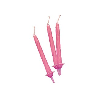 Candelina di cera Stelo a Spirale  8 Cm  di colore rosa BIG PARTY pz 100