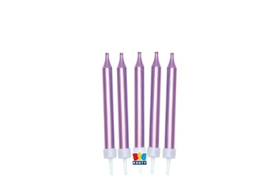 Candelina Matita di cera Stelo Medio   9 Cm  di colore Fucsia  Metal   pz 5