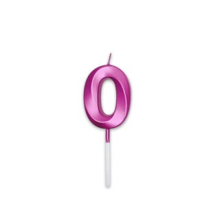 Candelina Prestige   numero 0 di cera  5 cm di colore Fucsia Metal   pz 1
