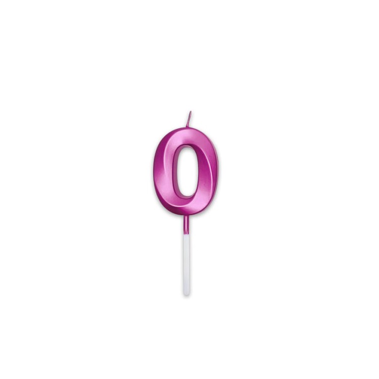 Candelina Prestige   numero 0 di cera  5 cm di colore Fucsia Metal   pz 1
