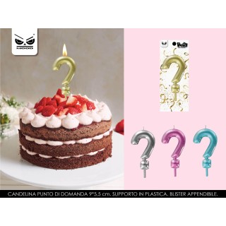 candeline sagomata PUNTO INTERROGATIVO ARGENTO 9,5 cm   pz 1