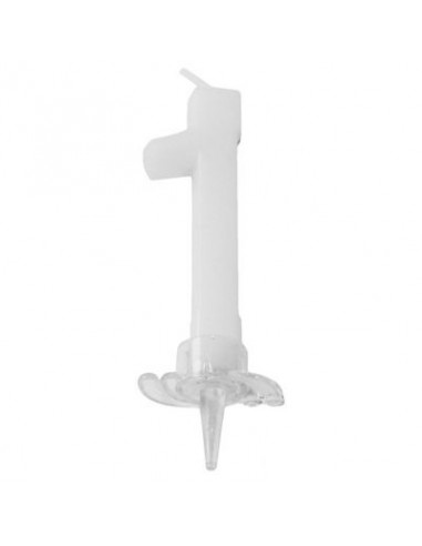 Candelina di cera  Mini numero 1 di colore bianco pz 1