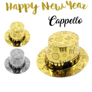 Cappello  per Capodanno oro o argento (tema Happy New Year) Pz1