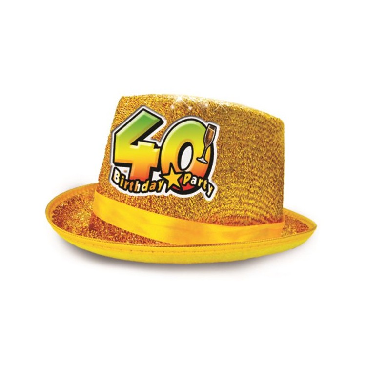 Cappello Cilindro Glitter 40 anni pz 1