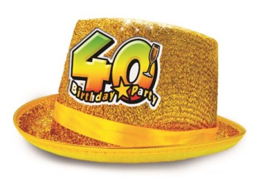 Cappello Cilindro Glitter 40 anni pz 1