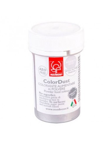 Colorante alimentare in polvere ARGENTO PERLATO (silver) senza glutine 3gr Modercor