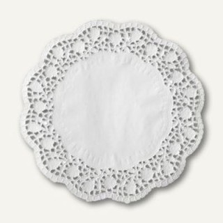 Centrini pizzo  Sottotorta tondo di carta 24 pz Diam. 17 cm .