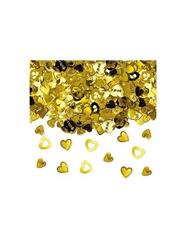 Confetti da Tavolo - Cuoricini  oro (nozze oro) prismatici  - confezione da 15 g 300 pz circa - Unique