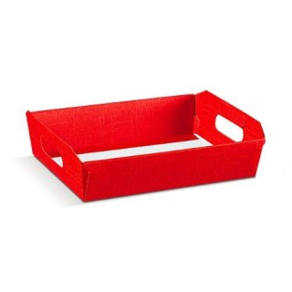 CESTO IN CARTONE ROSSO 40x30x12 cm
