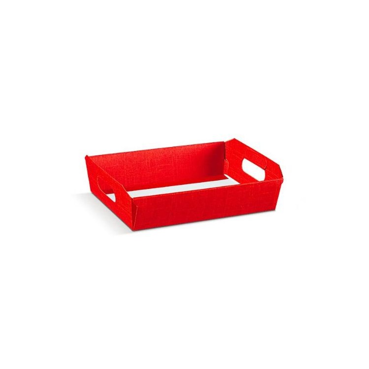 CESTO IN CARTONE ROSSO 40x30x12 cm