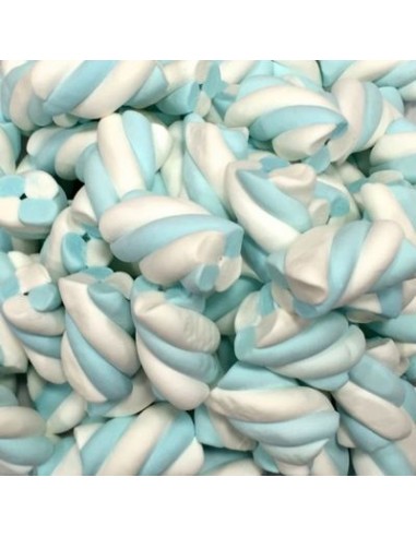 MARSHMALLOW TRECCIA  BIANCO E AZZURRO ESTRUSO - Colore Bianco e Azzurro - Senza Glutine - Confezione da 1 Kg - 1 pezzo - BULGARI