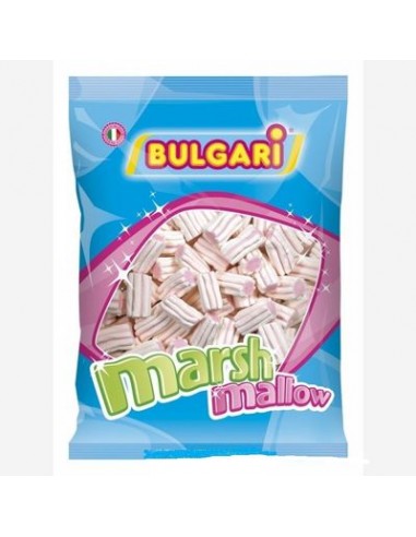 MARSHMALLOW TUBO STRIATO BIANCO E ROSA ESTRUSO - Colore Bianco e Rosa - Senza Glutine - Confezione da 1 Kg - 1 pezzo - BULGARI