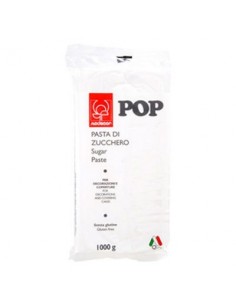 Pasta di Zucchero Pop : per coperture e decorazioni - Colore Bianco Candido - 1 kg -  Senza Glutine e Senza Grassi Idrogenati - 