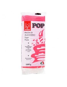 Pasta di Zucchero Pop : per coperture e decorazioni - Colore Fucsia - 1 kg -  Senza Glutine e Senza Grassi Idrogenati - Modecor 