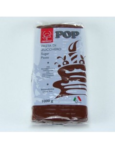 Pasta di Zucchero Pop : per coperture e decorazioni - Colore Marrone - 1 kg -  Senza Glutine e Senza Grassi Idrogenati - Modecor
