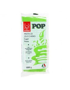 Pasta di Zucchero Pop : per coperture e decorazioni - Colore Verde Prato - 1 kg -  Senza Glutine e Senza Grassi Idrogenati - Mod