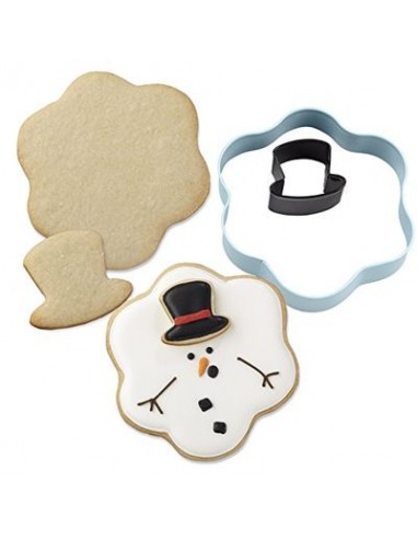 SET 2 TAGLIAPASTA IN METALLO PUPAZZO DI NEVE CON CAPPELLO - 10,5 cm x 11 cm H circa - 2 PEZZI - WILTON