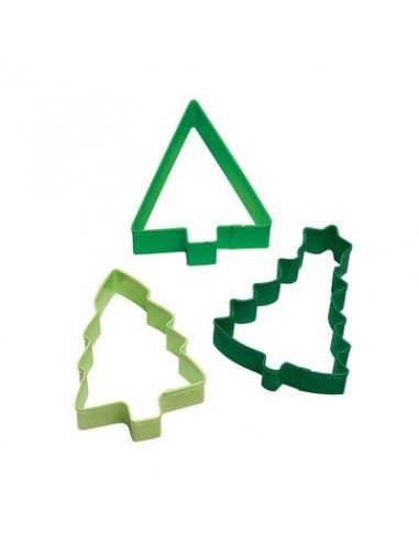 SET 3 TAGLIAPASTA ALBERO DI NATALE - Colore Verde - 3 pezzi - WILTON