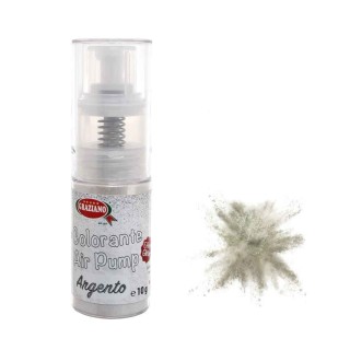 Colorante alimentare Spray  in polvere PERLATO Argento  .Dust Glitter   10g