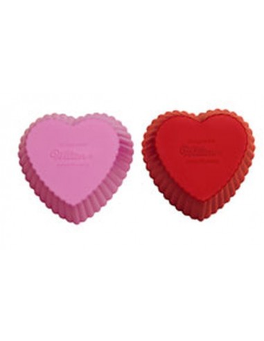 Tazze da cottura in silicone a forma di cuore PZ 12 (6 rossi e 6 rosa )WILTON