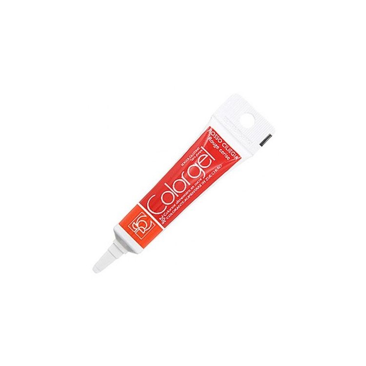 Colorante in gel Rosso Ciliegia  idrosolubile senza glutine in tubetto da 20 g Modecor