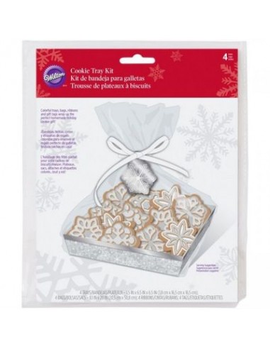 Confezione regalo Fiocchi di neve (Frozen - Natale ) in cellophane per biscotti 20,5 x H 50 cm pz 4 WILTON