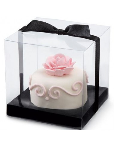 Kit scatole porta cupcake trasparenti base rosa pois Wilton 20 PZ