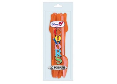 Coltello colore arancione in plastica conf. da 20 pz  dimensione 18 cm
