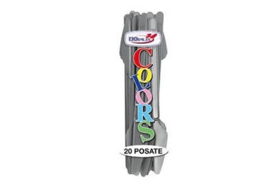 Coltello colore ARGENTO in plastica conf. da 20 pz  dimensione 18 cm