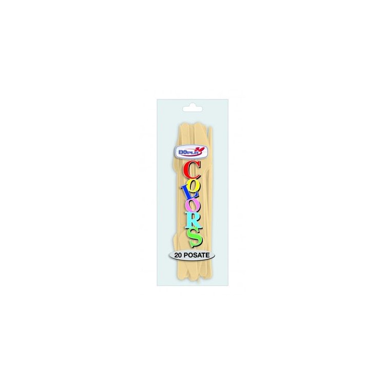 Coltello colore crema in plastica conf. da 20 pz  dimensione 18 cm