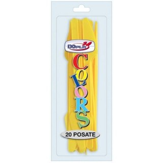 Coltello colore giallo in plastica conf. da 20 pz  dimensione 18 cm