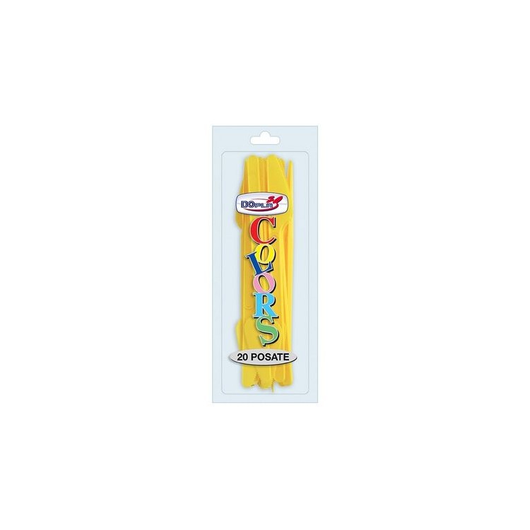 Coltello colore giallo in plastica conf. da 20 pz  dimensione 18 cm
