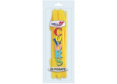 Coltello colore giallo in plastica conf. da 20 pz  dimensione 18 cm