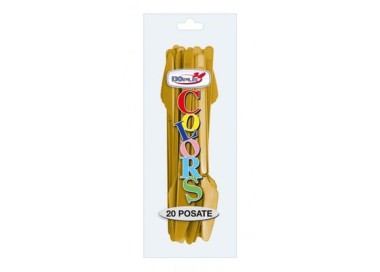 Coltello colore ORO  in plastica conf. da 20 pz  dimensione 18 cm