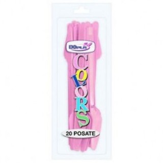 Coltello colore rosa in plastica conf. da 20 pz  dimensione 18 cm