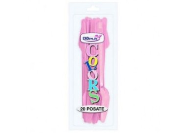 Coltello colore rosa in plastica conf. da 20 pz  dimensione 18 cm