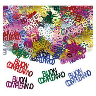 Confetti da Tavolo "Buon Compleanno " Colori misti assortiti - 15 g  misura scritta: 3, 5 cm