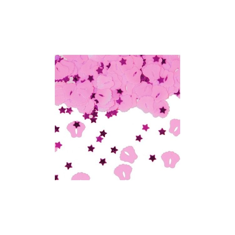 Confetti da Tavolo - piedini e stelline Rosa e Fucsia   - confezione da 14 g - Circa 200 pz -  1 cm