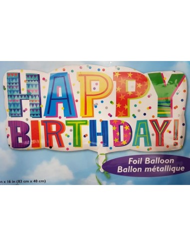 Palloncino Happy Birthday! (Nuovo) - SuperShape - Anagram - 83 cm x 40 cm - 1 pezzo