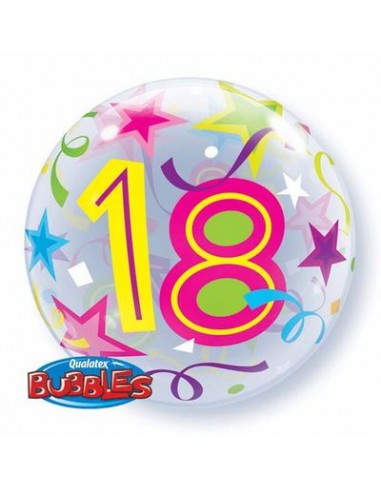 Palloncino 18° Compleanno Bubbles Qualatex - 22/ 56 cm - 1 pz