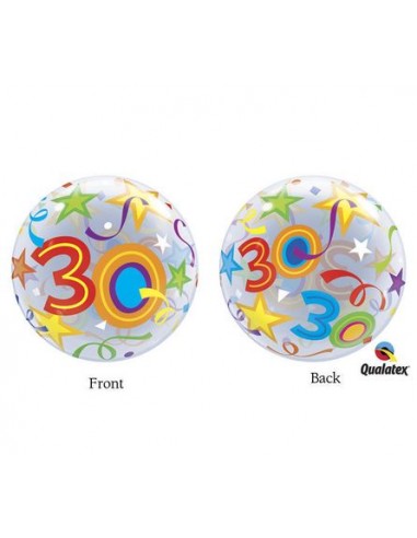 Palloncino 30° Compleanno Bubbles Qualatex - 22/ 56 cm - 1 pz